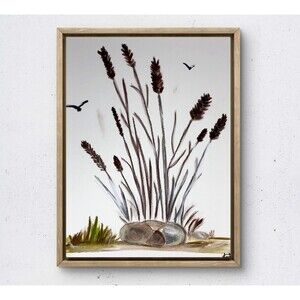 WS original willow painting 14X11 gallery paper abstract modern wall art